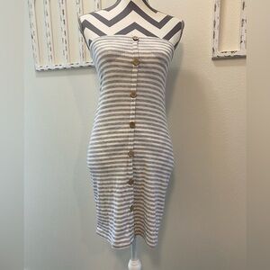 Ambiance Gray &‎ White Tube Top Dress size M